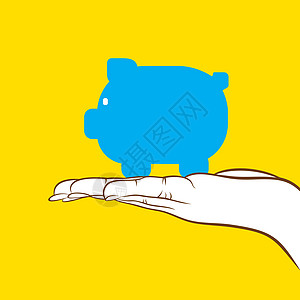 小猪银行为了省钱而持有资金 概念设计图片