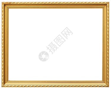 孤立在白色的金色复古框架 金框路易斯抽象设计边界金子手工风格艺术奢华古董木头正方形照片背景图片