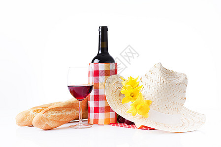 夏季野餐午餐美食面包空地庆典水果生活饮料酒精瓶子图片