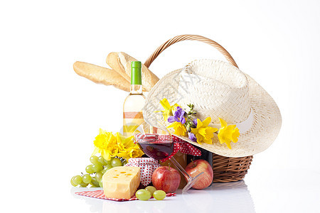 野餐套餐午餐派对空地水果瓶子生活酒杯饮料面包美食图片
