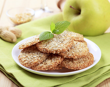 健康饼干营养饼干种子芝麻花生小吃糖浆健康饮食蜂蜜蛋糕图片