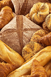 面包分包点心宏观水平烘焙食品酥皮早餐小吃糕点馒头图片