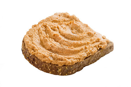 面包的切片和散播美味起动机猪肉食物褐色脑袋早餐小吃传播图片