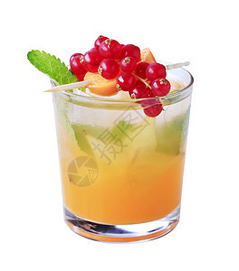 夏季饮料酒精冷藏薄荷热带工作室醋栗水果橙汁饮品玻璃图片
