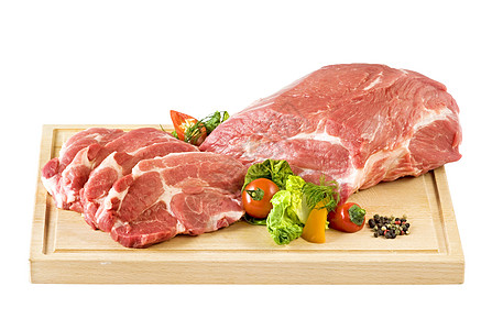 原猪肉肉砧板食材库存食品菜板白色脖子香料猪肉胡椒粒图片