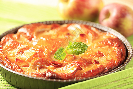苹果海绵蛋糕糕点感恩食物馅饼平底锅脆皮圆形甜点水果图片