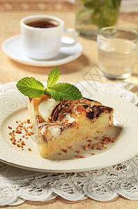 巧克力奶酪海绵蛋糕糖浆小吃馅饼水果咖啡静物奶油甜点食物蛋糕图片