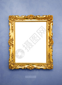 圆形图片框框架艺术蓝色装饰品镜子风格画廊展览边缘金子图片