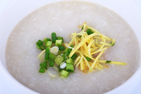 泰国大米粥加猪肉 饭汁餐厅蔬菜膳食稀饭文化饮食白色儿童早餐食品图片