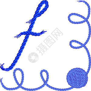 字母 F 字母字体矢量 - 线 绳 电缆图片