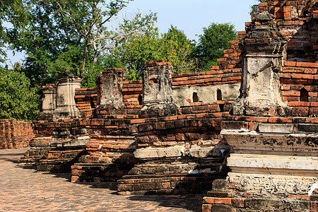 在寺庙佛像雕塑塔 塔塔塔 泰国Ayutthaya古代西亚文明化图片