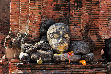 寺庙佛祖会长 泰国Ayutthaya古代西亚文明精神雕像雕塑佛陀沉思石头艺术智慧宝塔上帝图片