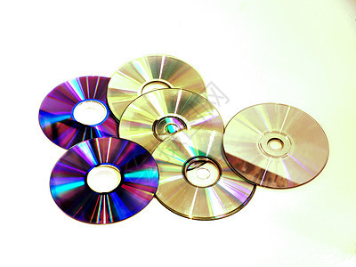 孤立的压缩磁盘白色光盘视频光谱圆圈数据记录空白技术备份图片