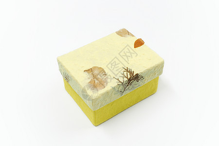 桑皮纸礼盒套装绿色艺术叶子棕色黄色礼物白色手工玫瑰盒子图片