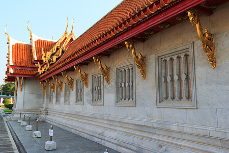 Marble寺庙 泰国曼谷码头旅游天空佛教徒宗教金子建筑学大理石文化艺术教会图片