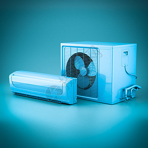 现代空调机温度技术蓝色净化器冷却器器具塑料电子产品扇子家庭图片