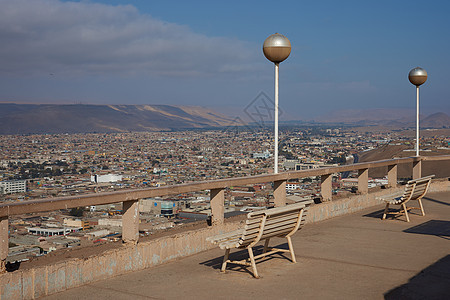 Arica 查看点海岸长椅海洋座位城市图片