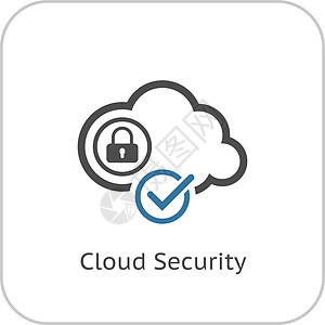 云安全图标 平面设计标识互联网商业技术数据网络挂锁插图图片