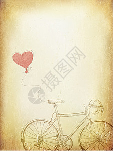 用自行车和爱心环形灯来说明古老的情人节图片