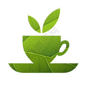 绿色茶 叶子 Veins 纹理形状 孤立模板图片