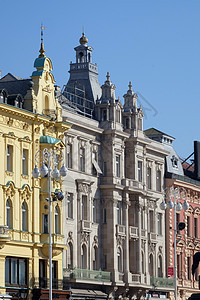 克罗地亚萨格勒布Ban Jelacic广场旧城楼面图片