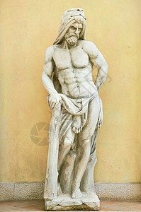 赫拉克勒斯神像雕塑古董大力士老化英雄神话男人旅行地标身体背景图片