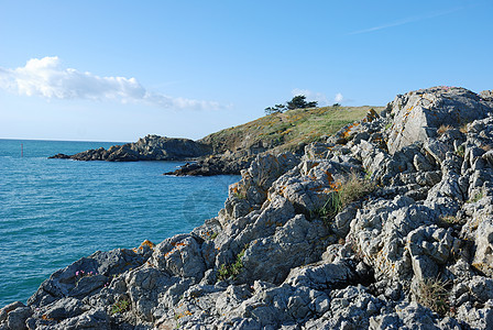 Pleneuf 海岸沿岸全会花岗岩乌埃岩石图片