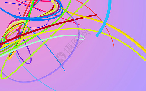 移动抽象背景的彩色线条彩虹标签网络运动漩涡蓝色技术曲线作品渲染图片