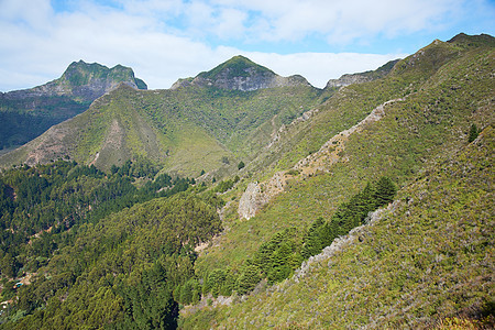 鲁滨逊克鲁索岛林地火山海岸爬坡绿色传奇支撑森林海洋图片