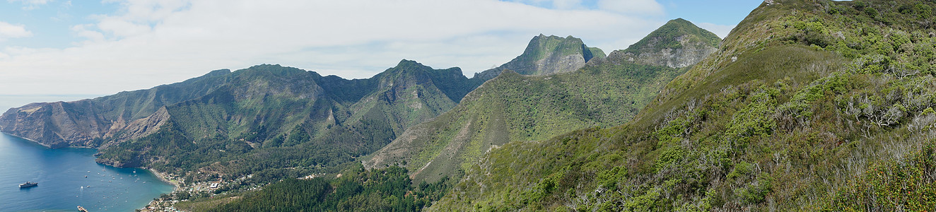 鲁滨逊克鲁索岛绿色海洋海岸支撑传奇火山林地爬坡森林图片