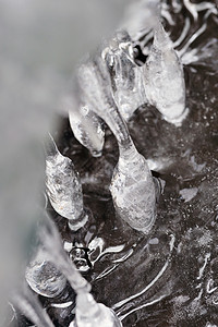 冰柱画廊海浪季节蓝色水晶宝藏火花冷藏折射冻结美丽背景图片