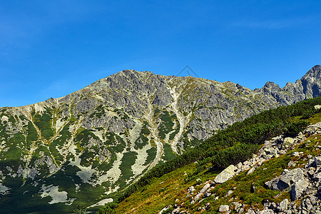 波兰塔特拉斯高原山脉的岩石峰峰图片