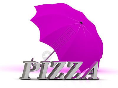 PIZZA - 银字母和伞子的登记图片