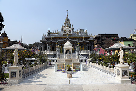 印度加尔各答Jain Temple寺庙建筑历史建筑学花园雕刻旅行偶像雕塑宗教图片
