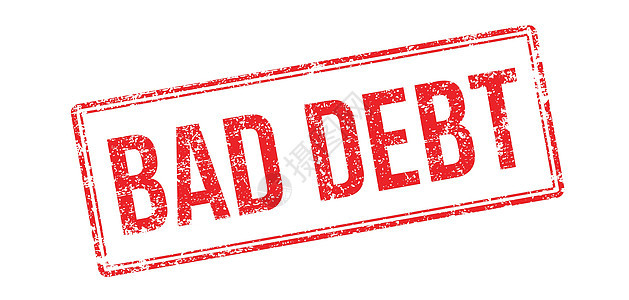 白白的坏债务红色邮票徽章抵押白色欠款金融橡皮标题标签按钮插图图片