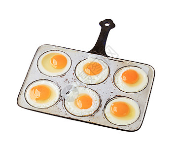 煎蛋早餐炊具白色蛋黄食物平底锅午餐小吃背景图片