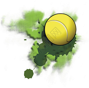 网球背景绿色黄色插图玩家天空运动法庭图片