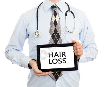 持有平板药片的医生  毛发损失化疗老年职业卫生治疗保健诊所木板临床医生临床图片