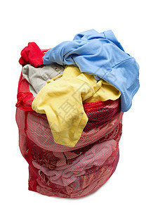 洗衣袋中杂乱的衣物图片
