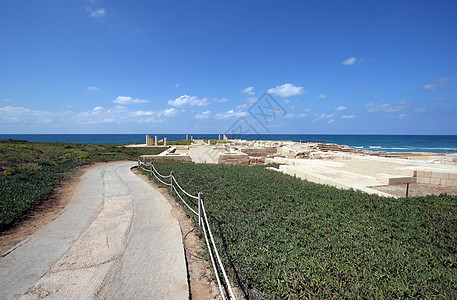 以色列 古代城市历史文化地标海滩帝国港口首都古董砖块天空图片