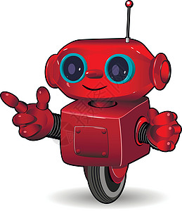 车轮上的红色机器人图片