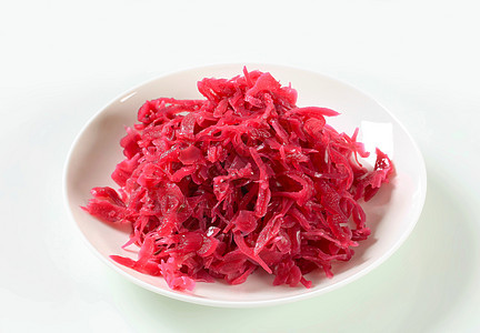 紫红色卷心菜伴奏红色美食蔬菜食物酸菜盘子小菜库存白色图片