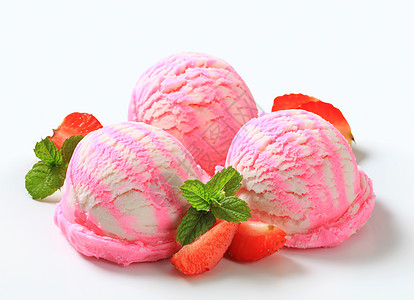粉色草莓冰糕冻冻草莓酸奶冰淇淋背景