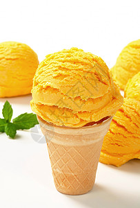 水果冰淇淋果柠檬团体味道勺子黄色菠萝橙色甜点食物库存图片