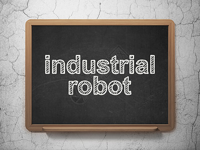 操纵概念 工业机器人在黑板背景上制造工序车站水泥绘画渲染活力汽车学习木板课堂工厂图片