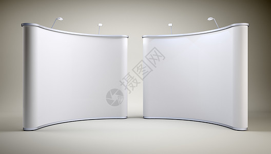 带空白屏幕的站点白色贸易控制板3d背景海报灰色广告插图广告牌背景图片
