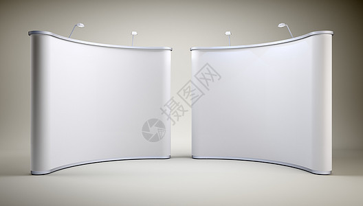 带空白屏幕的站点白色贸易控制板3d背景海报灰色广告插图广告牌图片