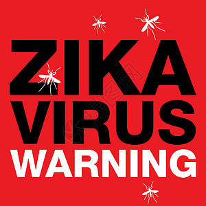 Zika病毒红色警告图片