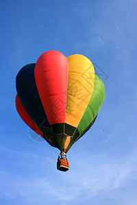 蓝色天空的气球运输闲暇空气航班天线戏剧性旅行节日条纹娱乐背景图片