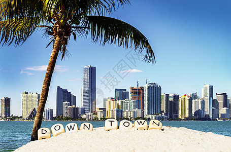 迈阿密市中心天线摩天大楼海景吸引力景观旅游公寓海岸线建筑天际景点图片